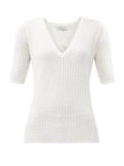 Matchesfashion.com Gabriela Hearst - Carolina V-neck Cashmere-blend Sweater - Womens - Ivory