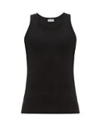Matchesfashion.com Dolce & Gabbana - Flocked Crown Print Stretch Cotton Tank Top - Mens - Black