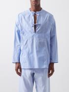 L.e.j - Klub Striped Cotton Shirt - Mens - Blue