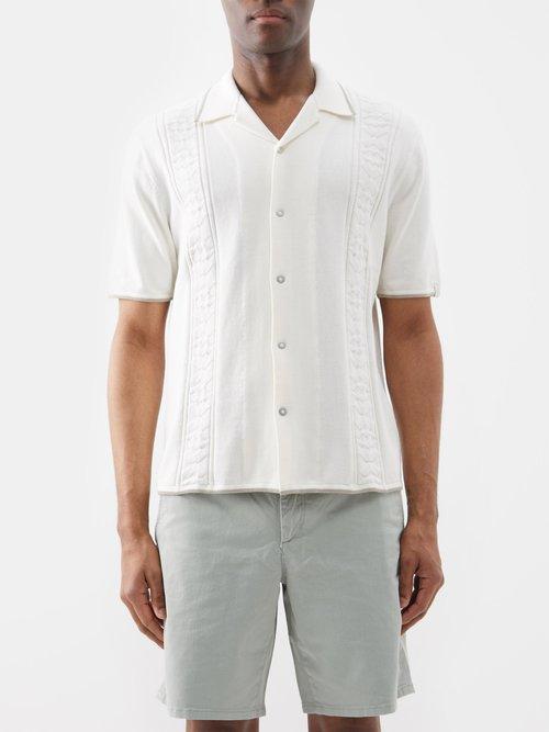 Rag & Bone - Archer Geometric-knit Cotton Shirt - Mens - White