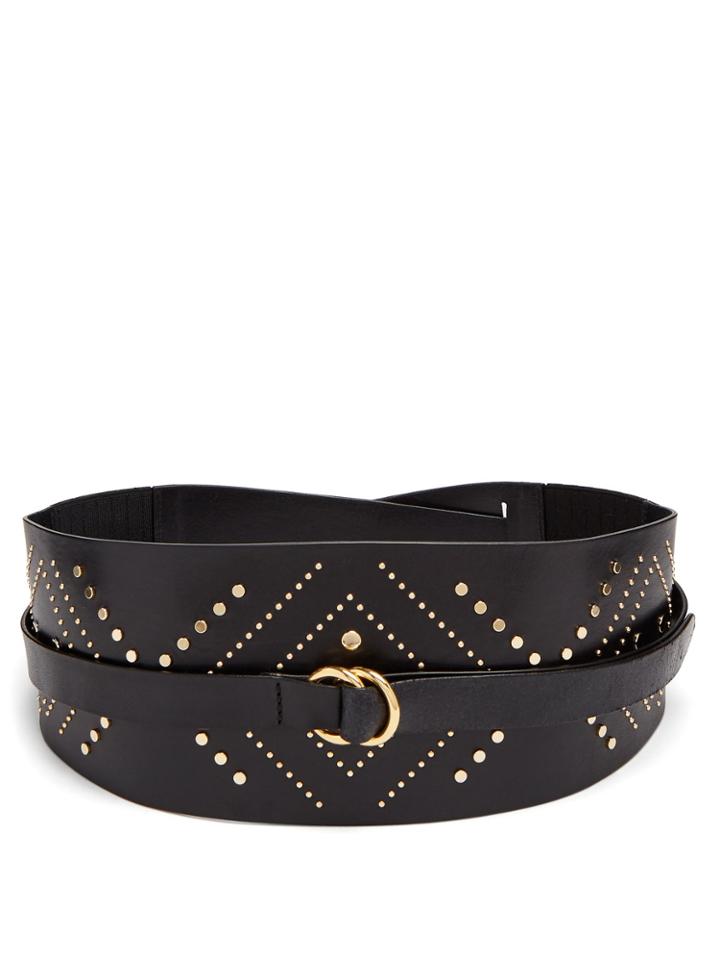 Isabel Marant Stud-embellished Leather Wraparound Belt