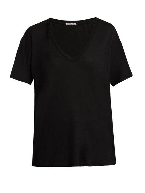 Matchesfashion.com Frances De Lourdes - Frankie V Neck Jersey T Shirt - Womens - Black