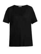 Matchesfashion.com Frances De Lourdes - Frankie V Neck Jersey T Shirt - Womens - Black