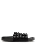 Matchesfashion.com Jil Sander - Fussbett Beaded Leather Slides - Womens - Black
