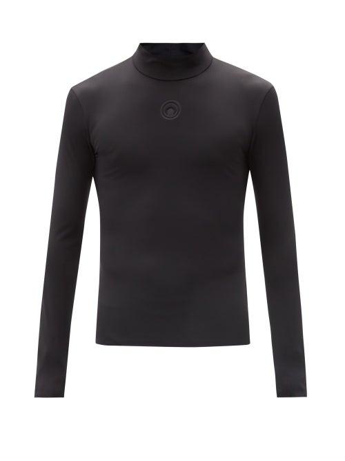 Matchesfashion.com Marine Serre - Logo-embossed Jersey Top - Mens - Black