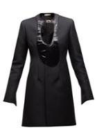 Matchesfashion.com Bottega Veneta - Satin Panel Cut Out Wool Jacket - Womens - Black