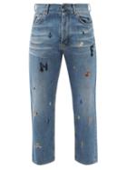 Nick Fouquet - Uzzi Embroidered Cropped Jeans - Mens - Navy