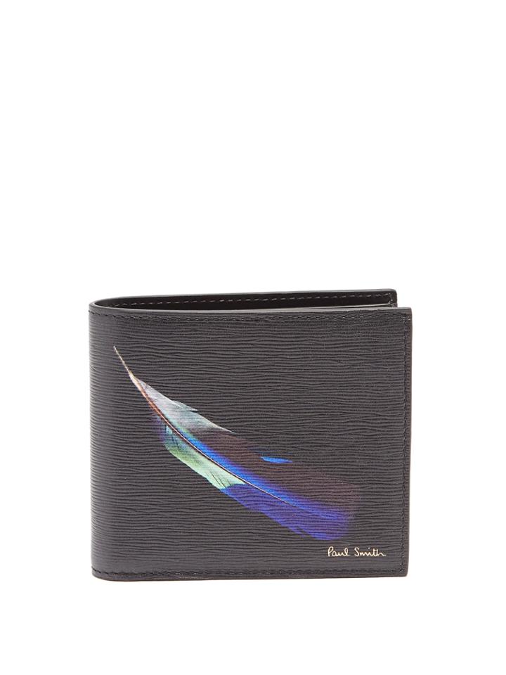 Paul Smith Feather-print Bi-fold Leather Wallet