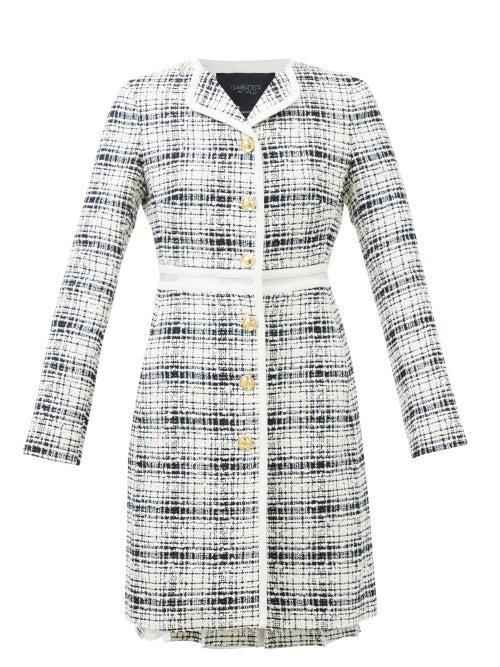 Giambattista Valli - Chiffon-waist Tweed Coat Dress - Womens - Black Multi