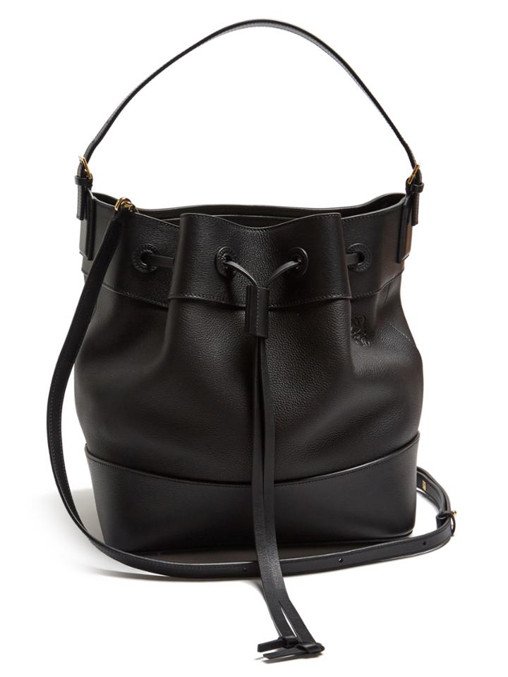 Loewe Midnight Grained-leather Bucket Bag