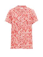 Matchesfashion.com Onia - Vacation Ikat Zig-zag Print Shirt - Mens - Red