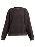 Matchesfashion.com Acne Studios - Crew Neck Cotton Sweatshirt - Womens - Dark Grey