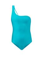 Jade Swim - Apex One-shoulder Swimsuit - Womens - Turquoise