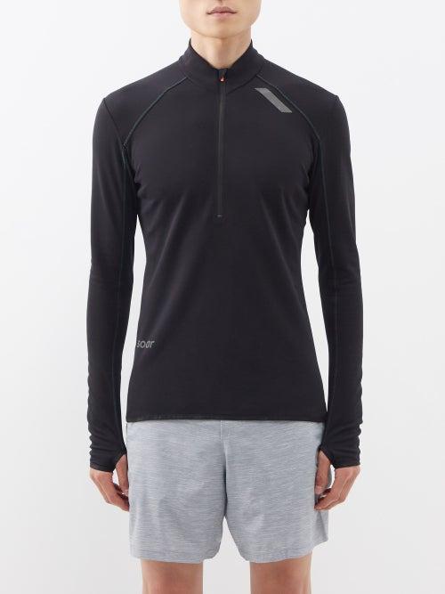 Soar - Wooltech Half-zip Long-sleeved Top - Mens - Black