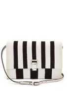Matchesfashion.com Proenza Schouler - Striped Knit And Leather Cross Body Bag - Womens - Black White