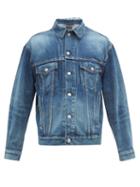 Matchesfashion.com Balenciaga - Logo Print Denim Jacket - Mens - Blue