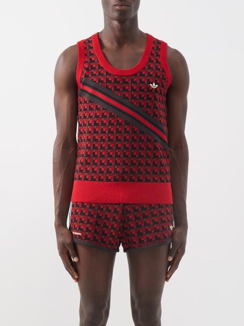 Adidas X Wales Bonner - Striped Jacquard-knit Tank Top - Mens - Red Multi