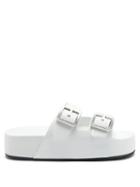 Balenciaga - Mallorca Leather Flatform Slides - Womens - White