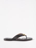 Gucci - Kika Gg-buckle Leather Sandals - Womens - Black