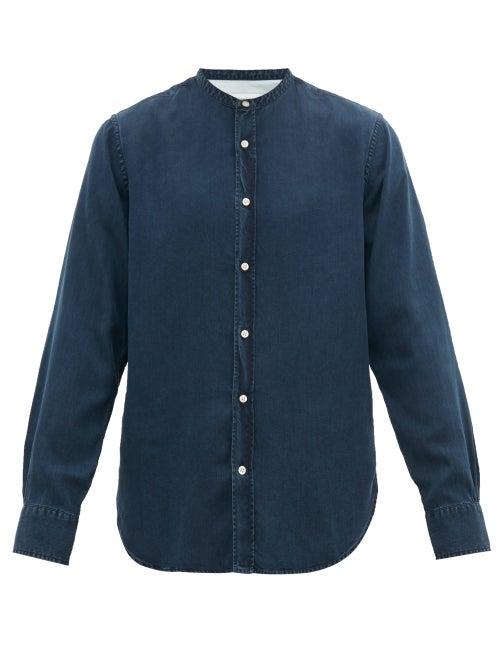 Matchesfashion.com Officine Gnrale - Gaspard Garment Dyed Cotton Chambray Shirt - Mens - Blue