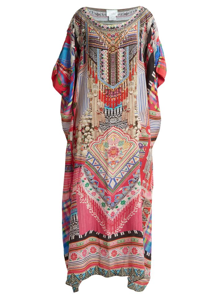 Camilla Hani Heaven-print Silk Kaftan