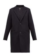 Matchesfashion.com A.p.c. - Carver Single Breasted Felted Wool Blend Overcoat - Womens - Navy