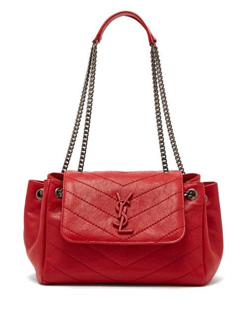 Matchesfashion.com Saint Laurent - Nolita Monogram Chevron Quilted Leather Bag - Womens - Red