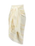 Totme - Monogram-print Cotton Sarong - Womens - Beige White