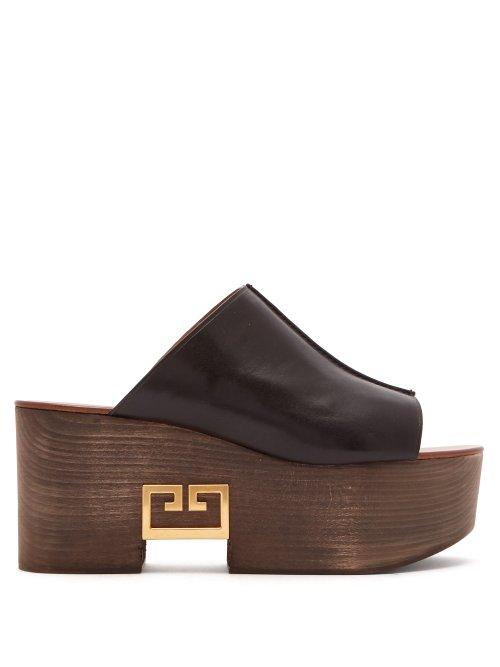 Matchesfashion.com Givenchy - Platform Leather Mules - Womens - Black