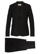 Matchesfashion.com Saint Laurent - Slim Fit Striped Wool And Mohair Blend Suit - Mens - Black