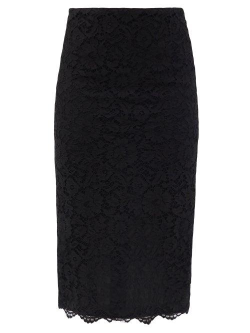Matchesfashion.com Valentino - High-rise Cordonnet-lace Pencil Skirt - Womens - Black