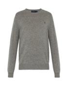 Matchesfashion.com Polo Ralph Lauren - Logo Embroidered Cashmere Sweater - Mens - Grey