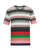 Matchesfashion.com Loewe - Striped Cotton And Silk Blend T Shirt - Mens - Multi