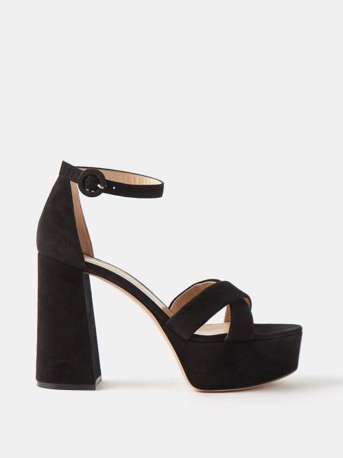 Gianvito Rossi - Sheridan 70 Suede Platform Sandals - Womens - Black