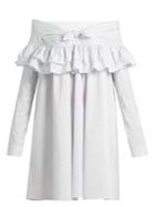 Isa Arfen Knot-front Ruffled Cotton-blend Dress