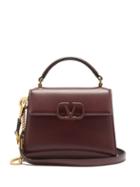 Matchesfashion.com Valentino Garavani - V-sling Mini Leather Shoulder Bag - Womens - Burgundy