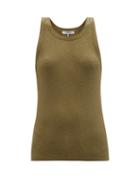 Frame - Boyfriend Cotton-jersey Tank Top - Womens - Khaki