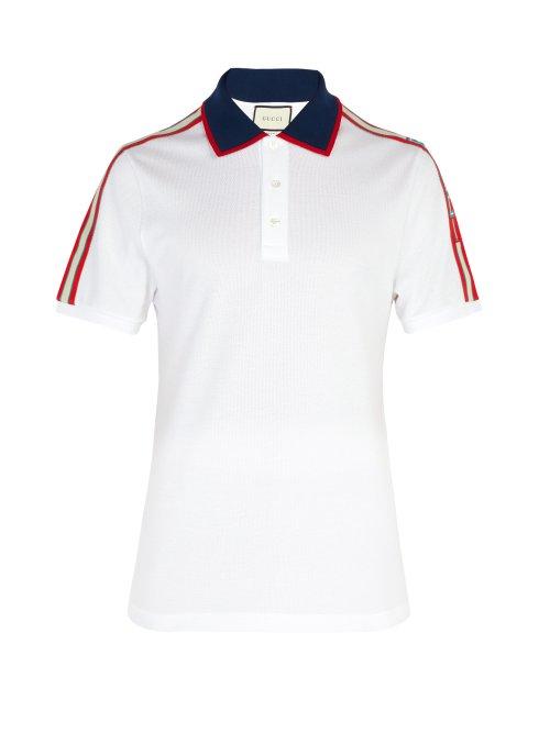 Matchesfashion.com Gucci - Cotton Piqu Polo Shirt - Mens - White