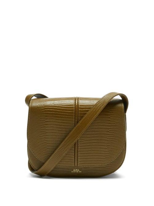 A.p.c. - Betty Lizard-effect Leather Cross-body Bag - Womens - Khaki