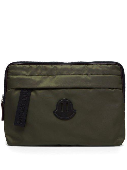 Matchesfashion.com Moncler - Logo Patch Nylon Pouch - Mens - Khaki