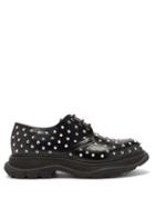 Matchesfashion.com Alexander Mcqueen - Tread Studded Leather Derby Shoes - Mens - Black Silver