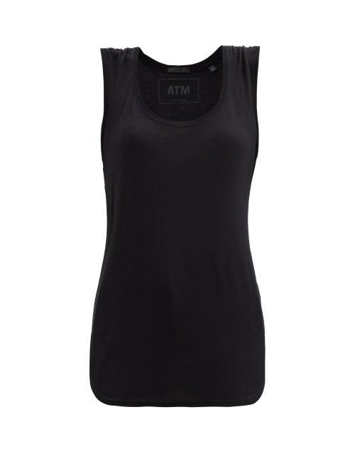 Matchesfashion.com Atm - Scoop-neck Jersey Tank Top - Womens - Black