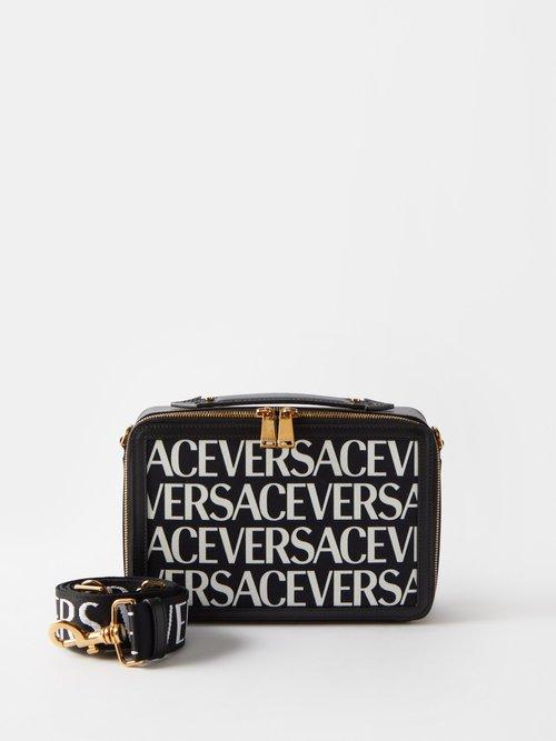 Versace - Logo-jacquard Canvas Cross-body Bag - Mens - Black White