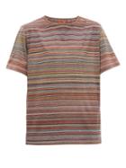 Matchesfashion.com Missoni - Striped Cotton T Shirt - Mens - Red Multi