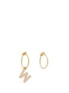 Matchesfashion.com Theodora Warre - Mismatched W Charm Gold Plated Hoop Earrings - Womens - Gold