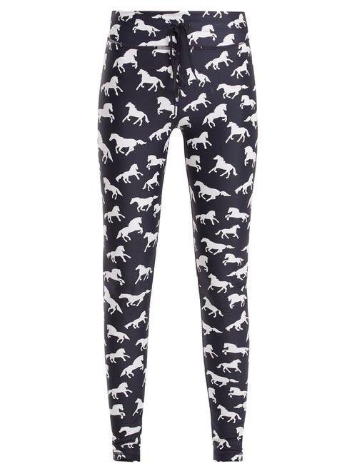 Matchesfashion.com The Upside - Ballet Horse Print Performance Leggings - Womens - Navy White