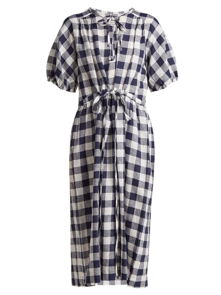 Lee Mathews Nellie Gingham Linen Dress