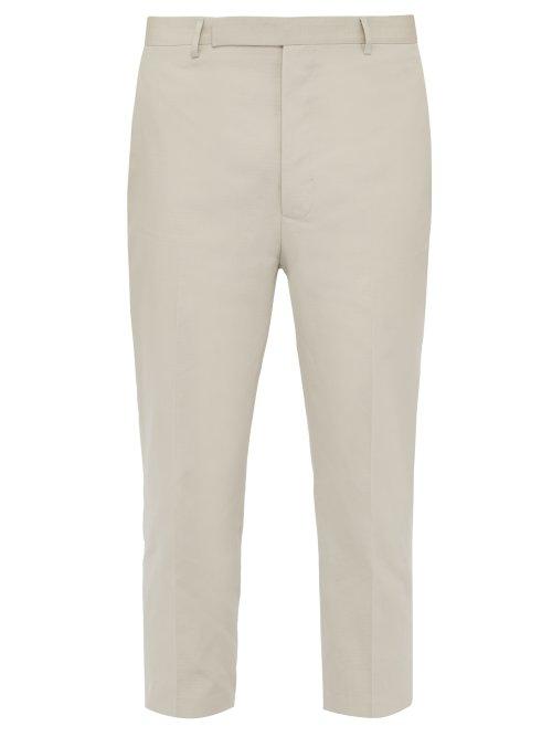Matchesfashion.com Rick Owens - Astaires Cropped Cotton Trousers - Mens - Beige