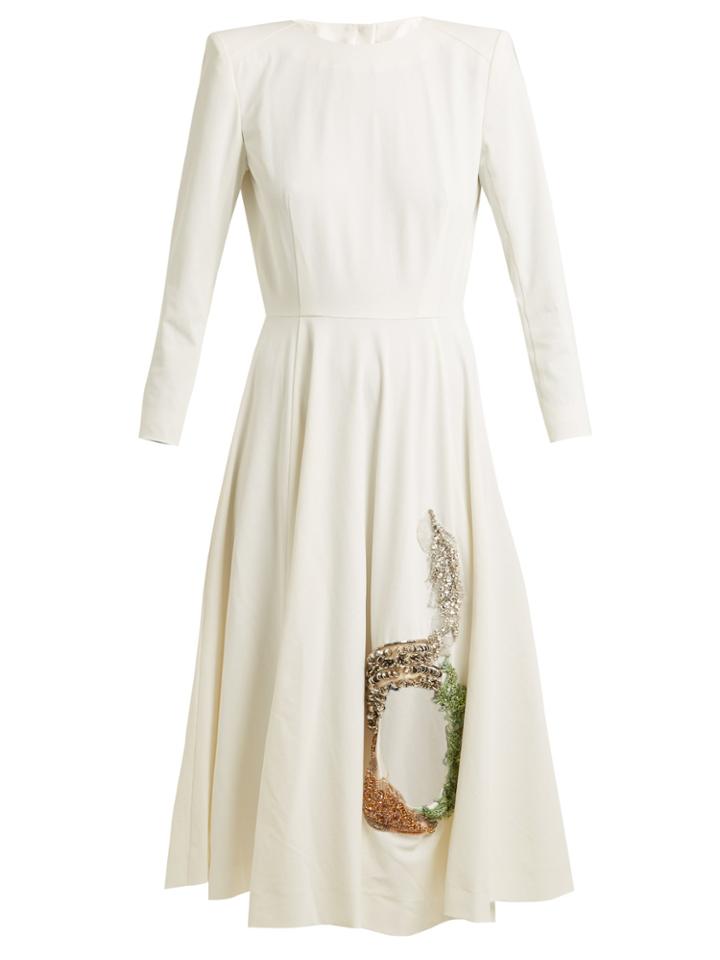 Toga Embellished Cut-out Stretch-crepe Dress