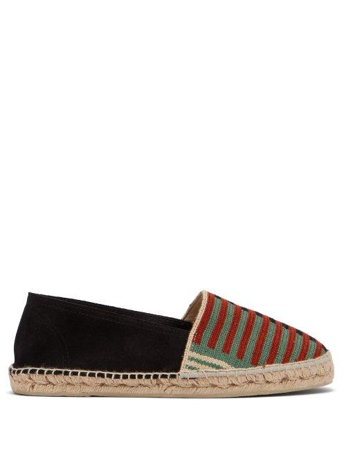 Matchesfashion.com Guanabana - Woven Front Suede Espadrilles - Mens - Black Multi